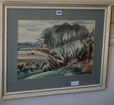 Hill Copse by Clifford Webb, lithograph, sold Jun 2018