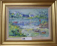 Bateaux a Meriex by Yolande Ardissone, oil on canvas, sold Jun 2018