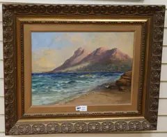 Simons Town from Glencairn, Evening, South Africa by Edward Clark Churchill Mace, oil on canvas, sold Jun 2018
