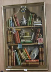 Clin d'Oeuil study of a bookshelf by Deborah Jones, oil on canvas, sold Jun 2018