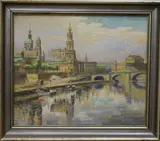 View of Dresden by K. Hubsch-Mann, oil on board, sold Jun 2018