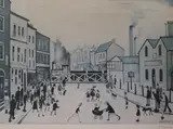 Level Crossing, Burton-on-Trent, 1961 by L. S. Lowry, lithograph, sold May 2018