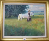In a Summer's Field by Tony Sheath, oil on canvas, sold May 2018