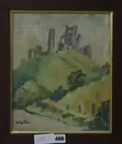 Corfe Castle by William George Gillies, oil on canvas board, sold May 2018