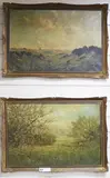 Windmill and orchard by Harold Goldthwaite, oil, sold May 2018