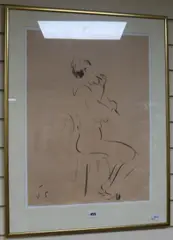 Violinist 8 by Jake Sutton, charcoal on paper, sold Apr 2018