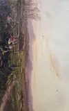 Evening in Scotland, inscribed verso, 23 x 36cm by C Fairbain, oil on canvas, sold Apr 2018