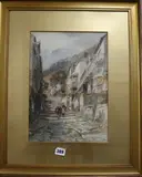 High Street, Clovelly by Alfred Leyman, watercolour, sold Mar 2018