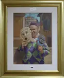 Il Buffone II, 43 x 32cm by Michael Gorman, oil on canvas, sold Mar 2018