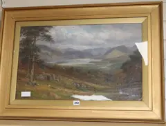 Figures in a landscape by William Lakin Turner, oil on canvas, sold Mar 2018
