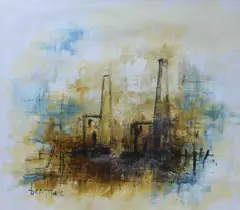 Untitled by Ben Maile, oil on card, sold Mar 2018