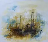 Untitled by Ben Maile, oil on card, sold Mar 2018