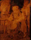 A scene from the Book of Samuel by 19th Century English School, oil on panel with relief pattern, offered Feb 2012