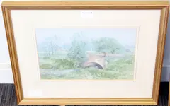 Two boys fishing; The plough team by Gordon Beningfield, watercolour, sold Feb 2012