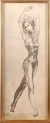 Study of a seated girl by Tom Merrifield, and two limited edition signed prints by the artist. (3), sold Feb 2012