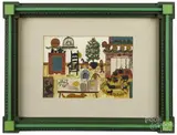 interior scene by Barbara Strawser, watercolor and gouache, offered Oct 2015