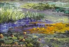 Lilies and Grass by Thomas A. Dedecker, 2023, oil on panel, sold Mar 2023