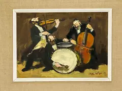 Untitled (Musicians) by Adolf Adler, oil on canvas, sold Mar 2023