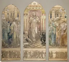 Untitled (Studies for Stained Glass Windows) by Frederick Wilson, watercolor, sold Mar 2023