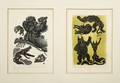 Reynard the Fox by Fritz Eichenberg, woodcut, sold Mar 2023