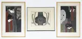 Bunraku F / Bunraku G / Buddha Asyura D (3 Prints) by Kiyoshi Saitō, 1959-1961, woodcut, sold Apr 2023