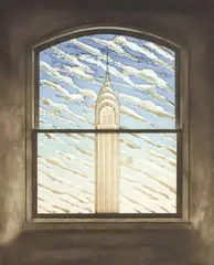 Untitled (Chrysler Building) by Scott Kahn, etching and aquatint, sold Apr 2023