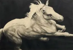 Study - February by Joseph Piccillo, 1981, charcoal on paper, sold Apr 2023