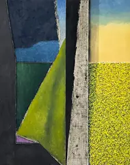 Paisaje by Hugo de Marziani, 1981, acrylic on canvas (unstretched), sold Apr 2023