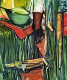 Paisaje by Juan Carlos Lasser, oil on canvas (unstretched), sold Apr 2023