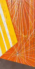 Stars and Stripes by Lowell Nesbitt, 1963, linocut in colors, sold Apr 2023