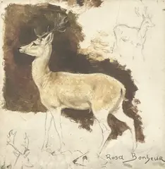 Study of a Deer by Rosa Bonheur, oil and graphite on paper, sold May 2023