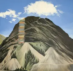 Untitled (Animas Valley, Colorado) by Lowell Nesbitt, oil on canvas (unstretched), sold May 2023
