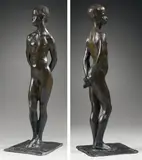 Jeune garçon nu, les mains croisées derrière le dos by Rembrandt Bugatti, Épreuve en bronze patiné, sold Jun 2010