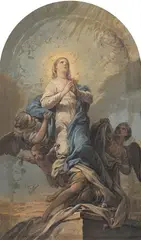 L'Assomption de la Vierge by Charles André van Loo, Toile cintrée, sold Nov 2008