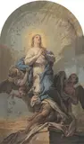 L'Assomption de la Vierge by Charles André van Loo, Toile cintrée, sold Nov 2008