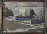 Marine à Saint Yves (Cornouailles) by Louis Reckelbus, Gouache sur papier, sold Apr 2022