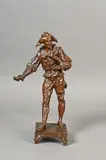 Arlequin musicien by Émile Picault, Épreuve en bronze à patine brune, sold Apr 2022