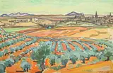 Vue de Tolède by Renée Jullien, Gouache, sold Apr 2022