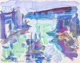 Le Port de Marseille by Pierre Ambrogiani, Gouache sur papier, sold Apr 2022