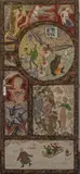 Au verso: Composition d'abstraction géométrique Isorel contrecollé sur une by Henri Mouvant, Technique mixte, collage de tissus, timbres, papiers découpés, papiers machés, bois, sold Apr 2022