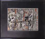 Orgia by Luco Espallergues, 1985, Technique mixte, encre (plume), aquarelle et gouache, sold Apr 2022