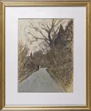 Chemin animé by Henri André Martin, 1972, Gouache sur papier bistre, sold Apr 2022