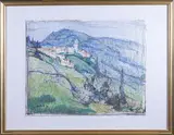 Paysage vallonné by Louis Charrat, Pastel, sold Apr 2022