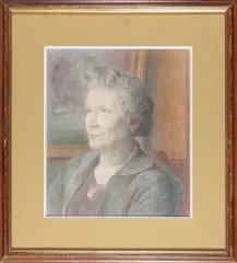 Portrait de femme de trois quarts by Marie-Louise Degabriel, 1963, Pastel, sold Apr 2022