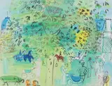 Au jardin public by Raoul Dufy, Gouache, sold Jun 2019