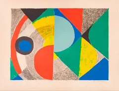 Composition by Sonia Delaunay, Lithographie en couleurs, sold Mar 2019