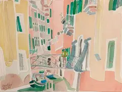 Calle del Volto by Henri Landier, 1988, Aquarelle sur papier, sold Mar 2019
