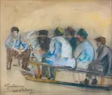 Discussion quai de la Râpée by Armand Guillaumin, Pastel, sold May 2011