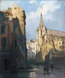 Eglise de Paris by Henri Barnoin, Pastel, sold May 2011