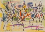 Trois cavaliers by Gen Paul, Pastel, sold May 2011